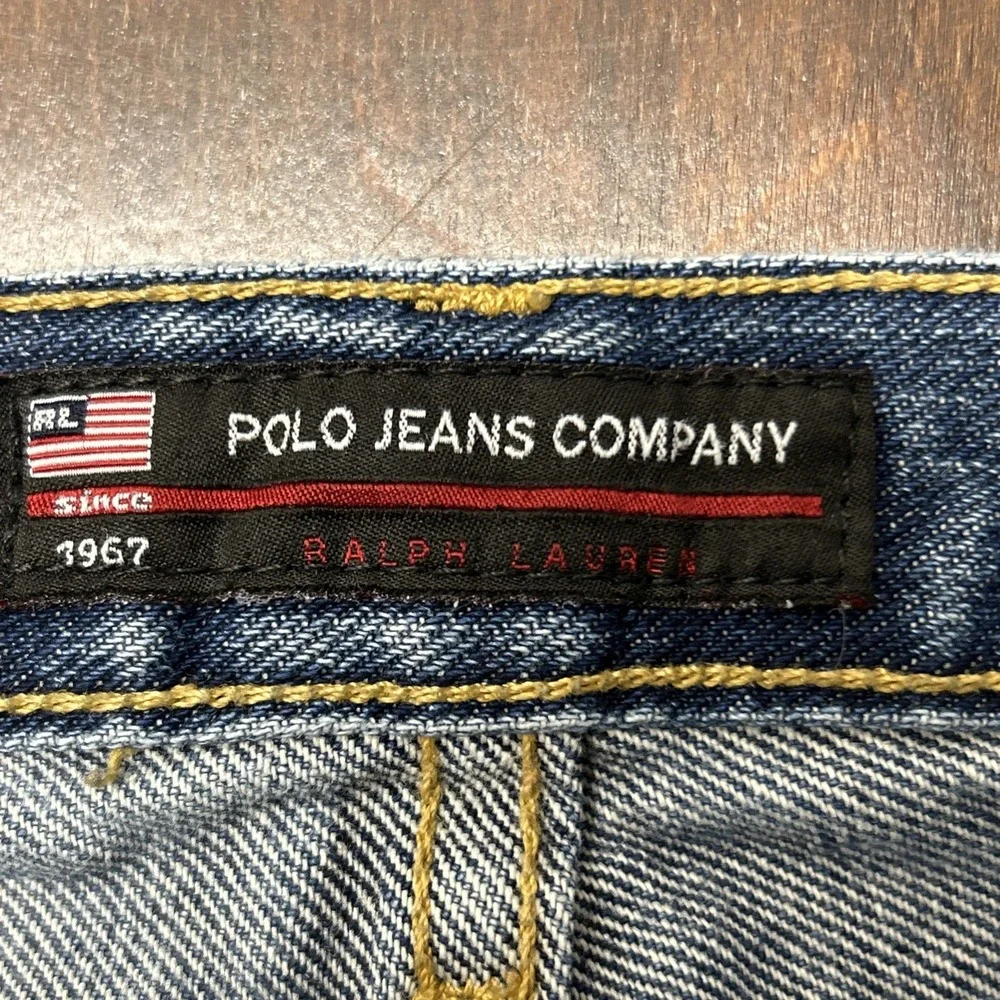 Polo‎ Ralph Lauren RL Woodrow Jeans Baggy Denim Wide Leg Y2K Pants Mens 36x26